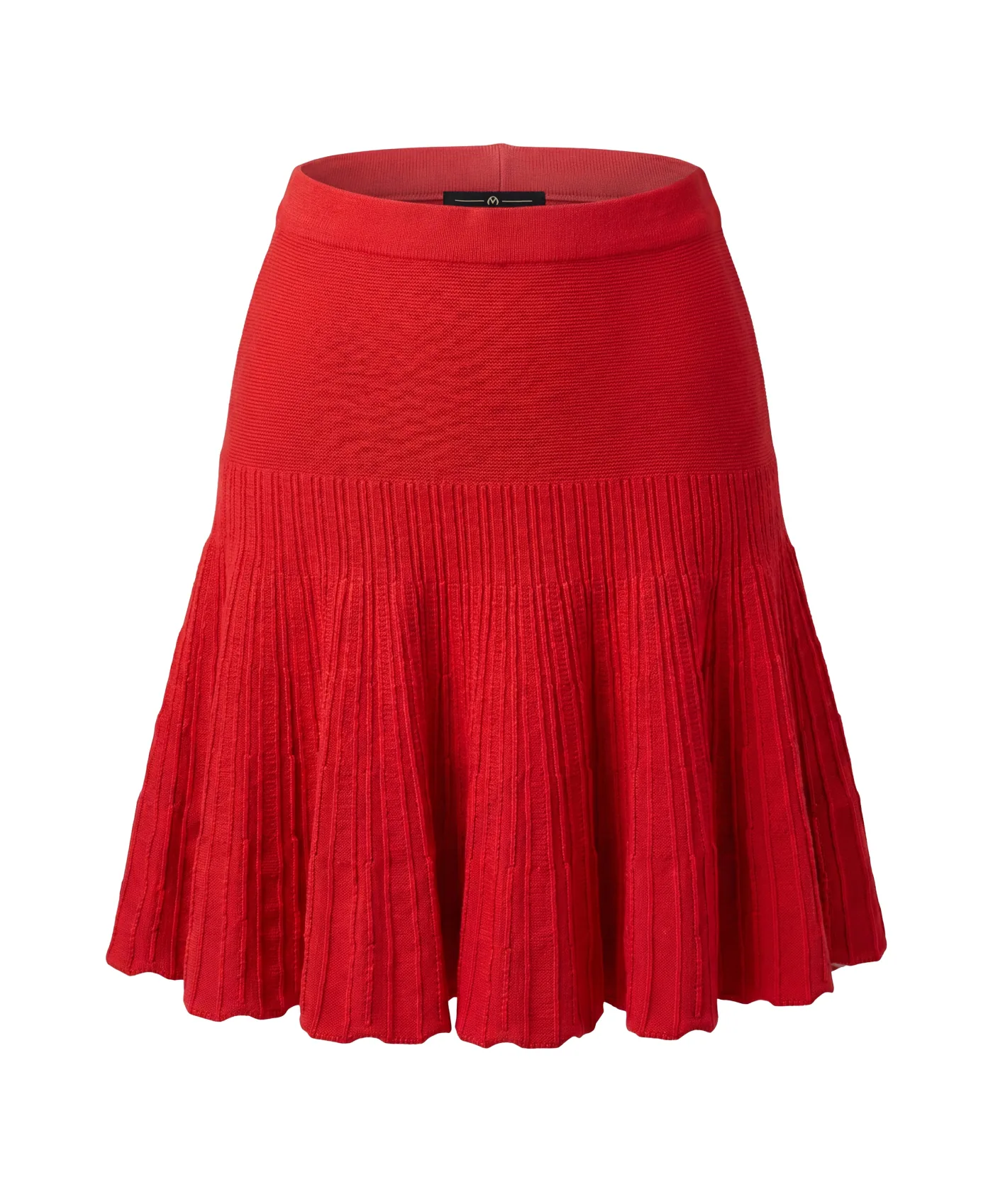 Pleated Mini Skirt, Red